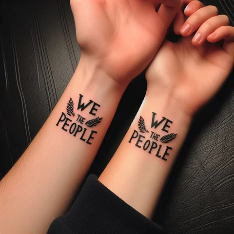 17 Rewarding Yet Meaningful We The People Tattoo Ideas 27 We The People Matching Tattoo