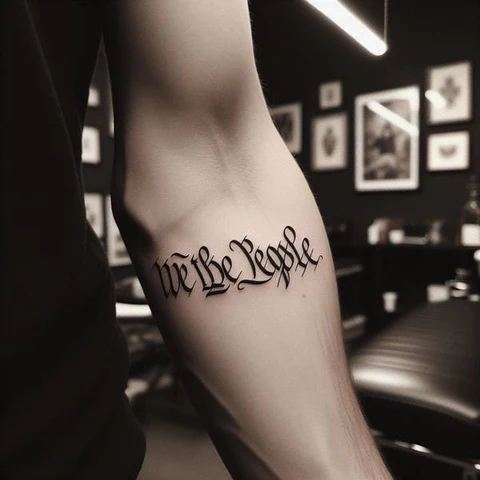 17 Rewarding Yet Meaningful We The People Tattoo Ideas 24 We The People Script Tattoo2