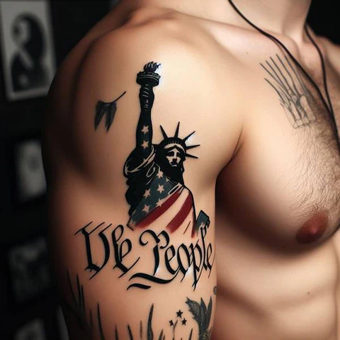 17 Rewarding Yet Meaningful We The People Tattoo Ideas 32 We The People Shoulder Tattoo2