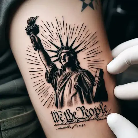 17 Rewarding Yet Meaningful We The People Tattoo Ideas 21 We The People Statue of Liberty Tattoo