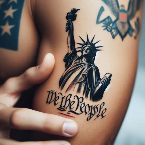 17 Rewarding Yet Meaningful We The People Tattoo Ideas 22 We The People Statue of Liberty Tattoo2