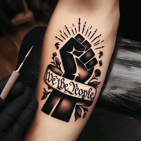 17 Rewarding Yet Meaningful We The People Tattoo Ideas 26 We The People Traditional Tattoo2