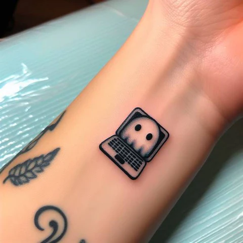 When Supernatural Aspects Meets Technology Dainty Ghostface Tattoo