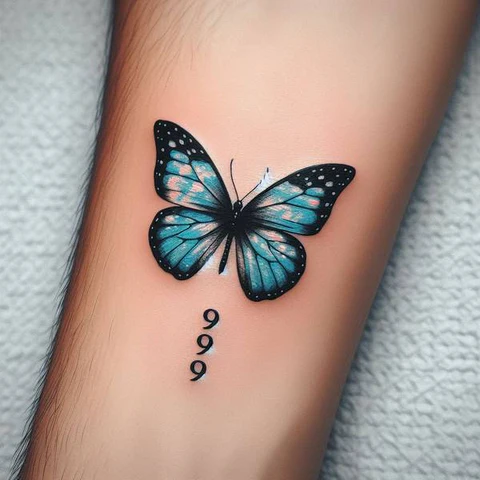 17 Astonishing 999 Tattoo Ideas That Are Both Meaningful And Stylish 26 Whimsical 999 And Butterfly Tattoo 2
