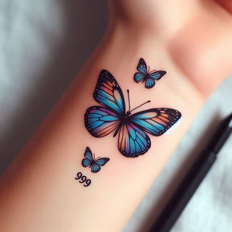 17 Astonishing 999 Tattoo Ideas That Are Both Meaningful And Stylish 25 Whimsical 999 And Butterfly Tattoo
