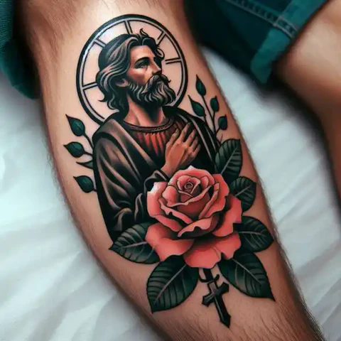 15 Sensational San Judas Tattoo Ideas 26 Whimsical San Judas Rose Tattoo