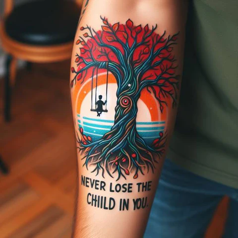 23 Fearless Family Tree Tattoo Ideas 16 Whimsical Watercolor Family Tree Tattoo2