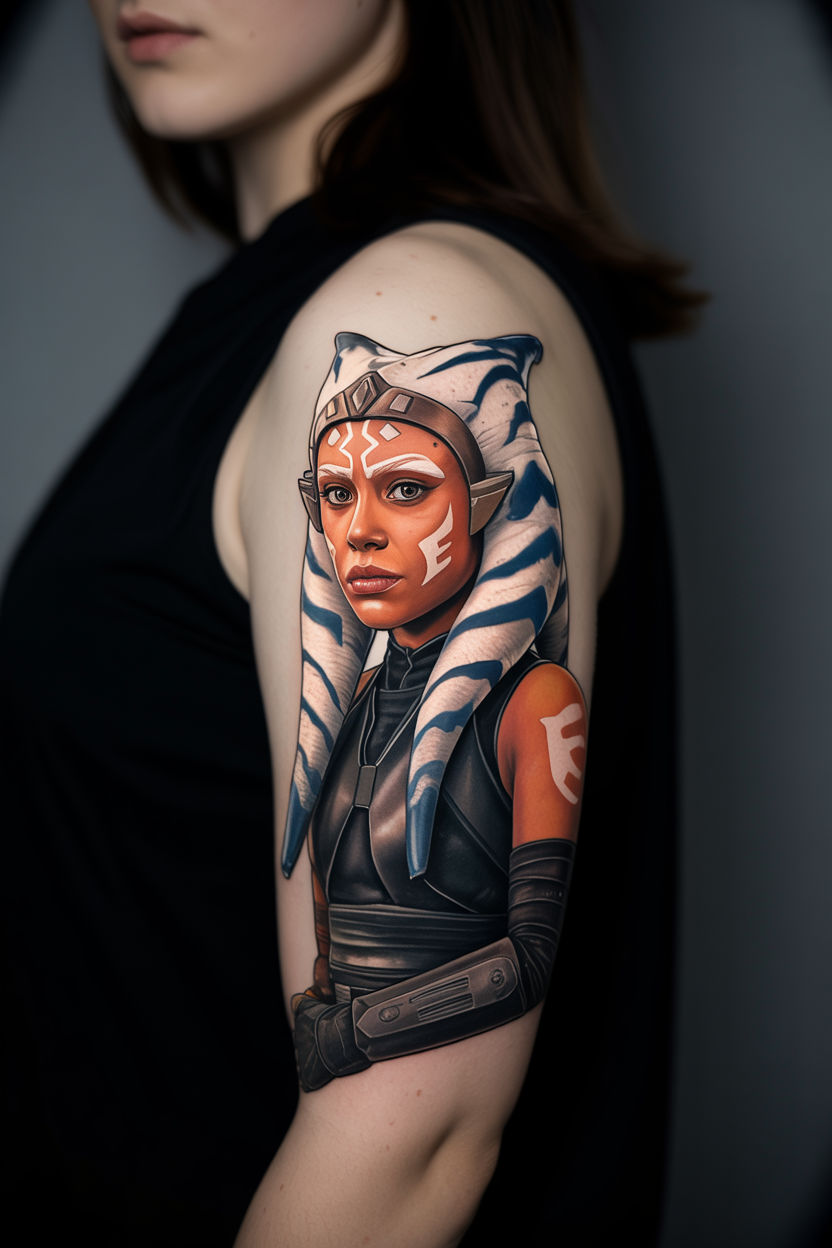 a photograph of a detailed tattoo of ahs B5Dn