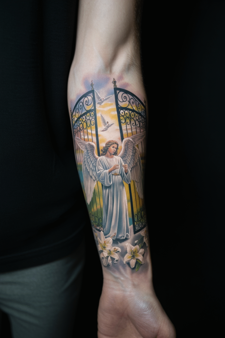 13 Glorious And Meaningful Gates of Heaven Tattoo Ideas