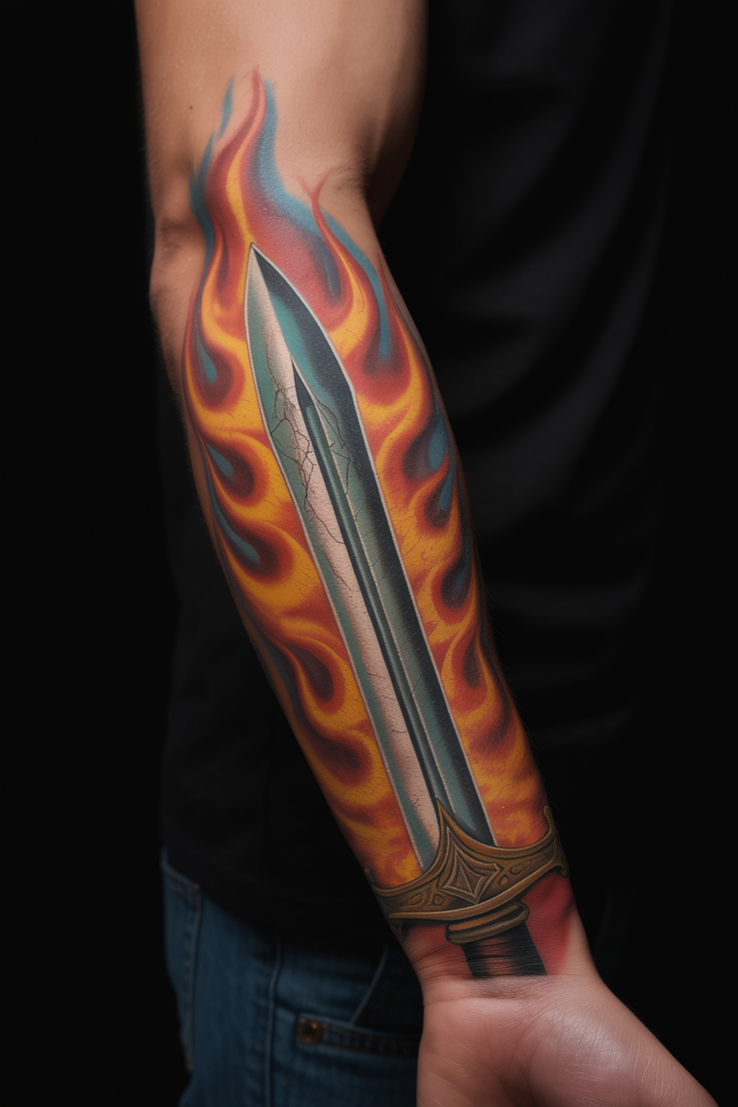 a photograph of a male forearm displayin a