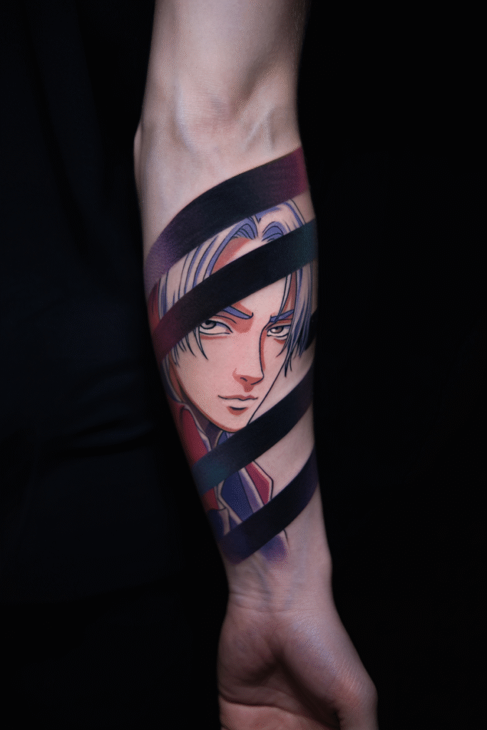 20 Dynamic Demon Slayer Tattoo Ideas To Seek Vengeance! 24 a photograph of a male forearm showcasin Z7t9DuDwReqnj6Yo8PhQTQ 5PSc4Fc7SoyfrXCWCyhgQQ