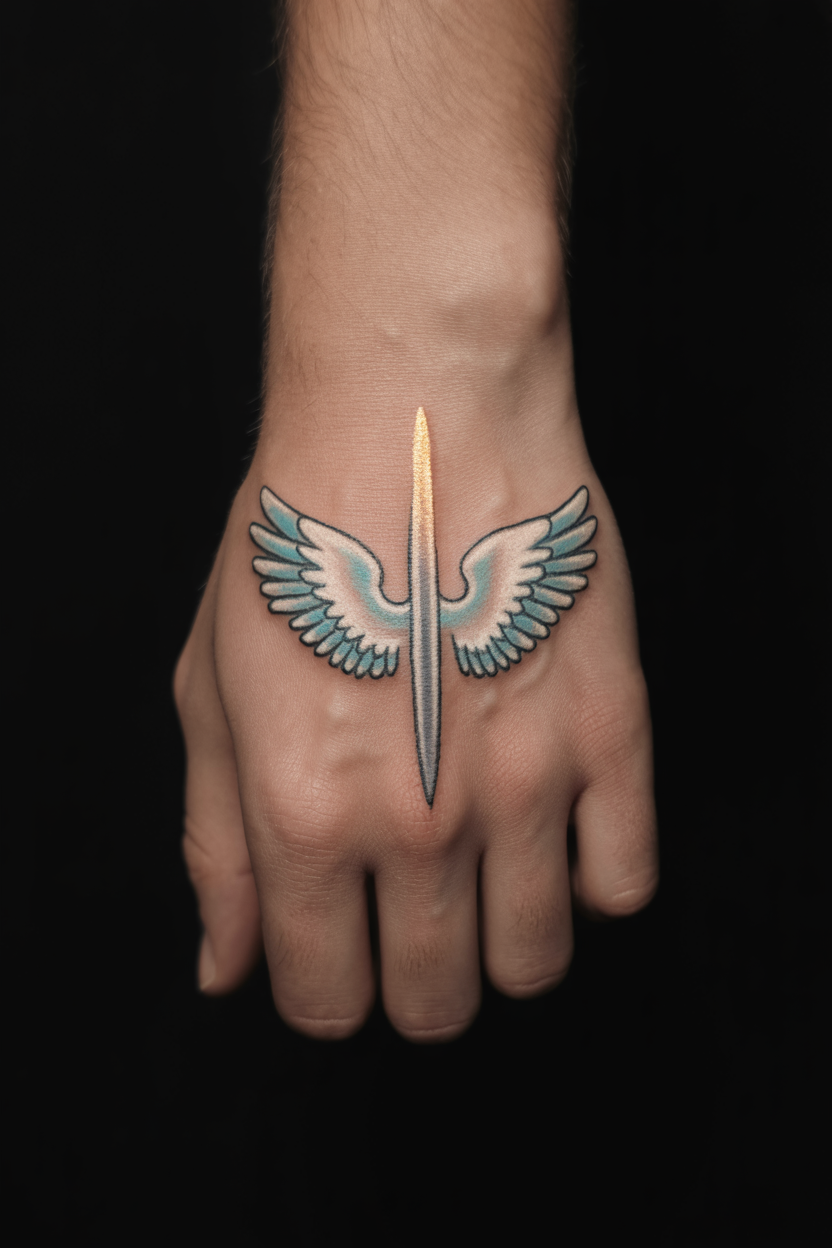 a photograph of a male hand displaying
