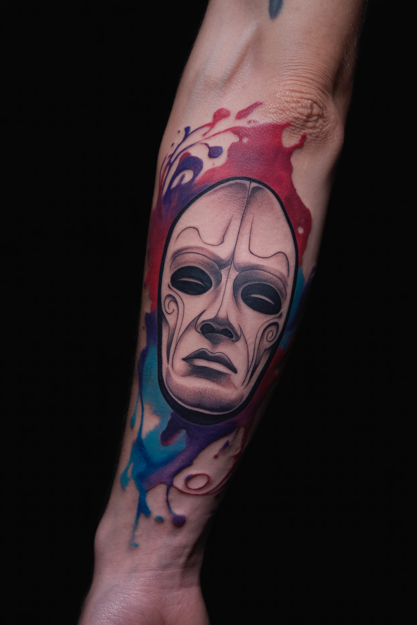 a photograph of a tattooed forearm