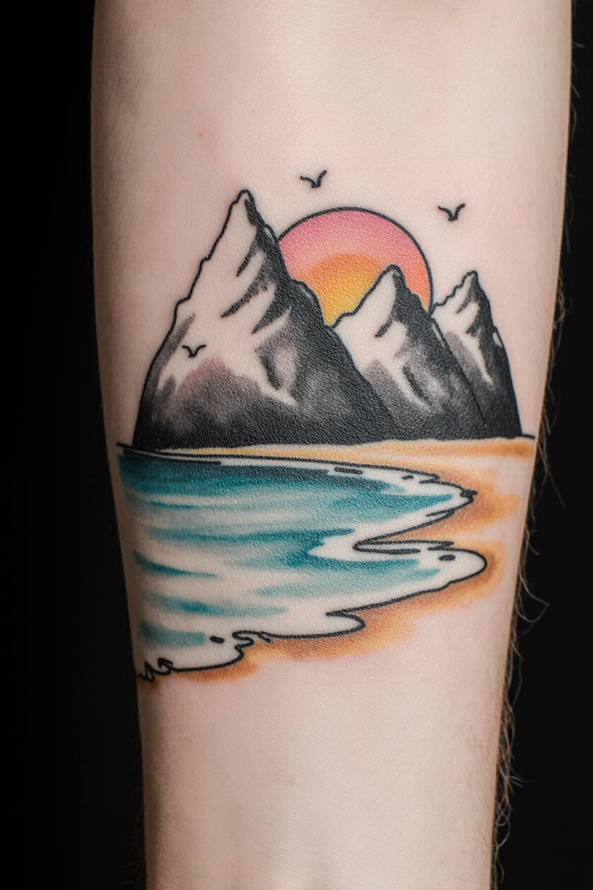 14 Beautiful Beach Tattoo Ideas 17 hyper realistic close