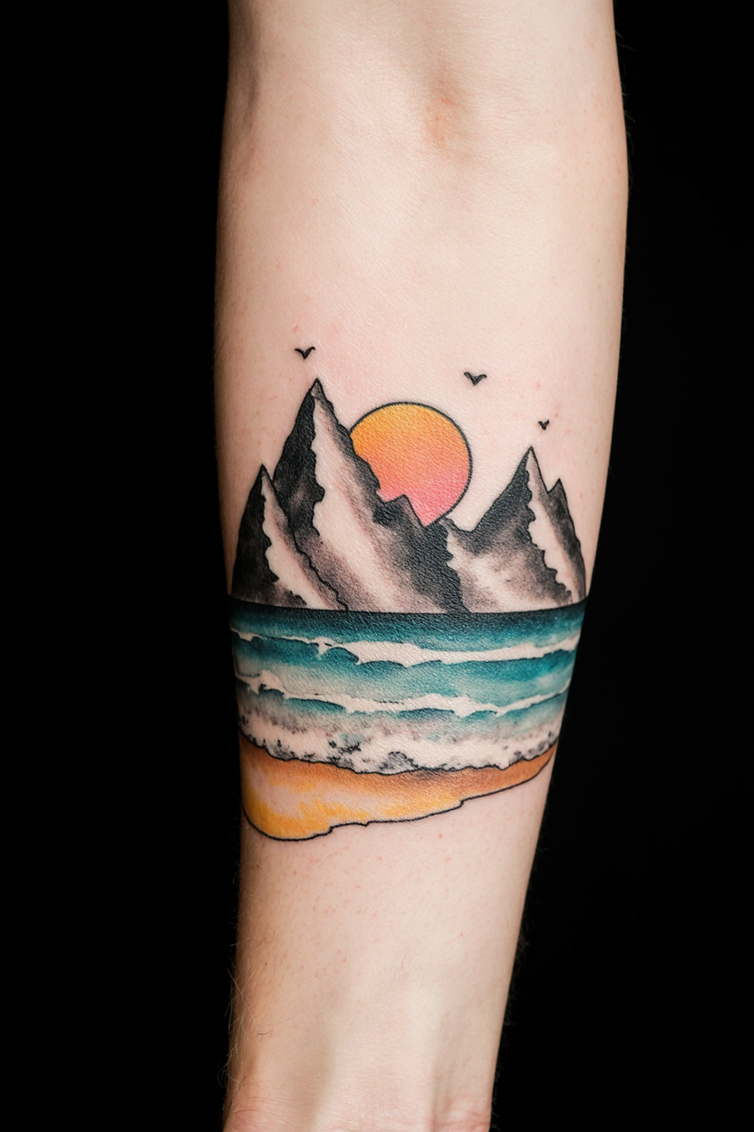 14 Beautiful Beach Tattoo Ideas 18 hyper realistic close