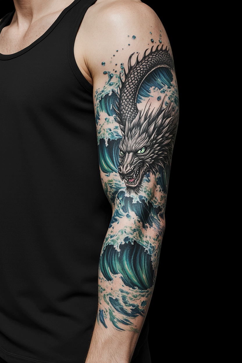 22 Powerful Water Tattoo Ideas 8 hyper realistic close