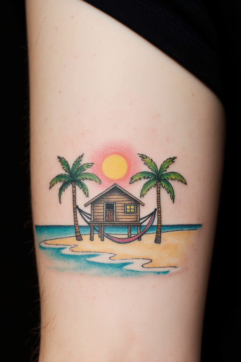 14 Beautiful Beach Tattoo Ideas 21 hyper realistic close