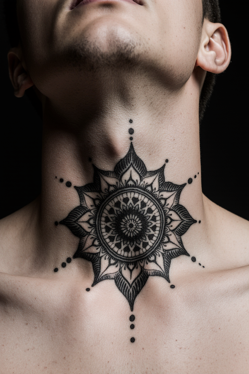 hyper realistic close up of a mans neck isolated against a solid matte black background only the ta pp5pidf2nukfww7z63we 2