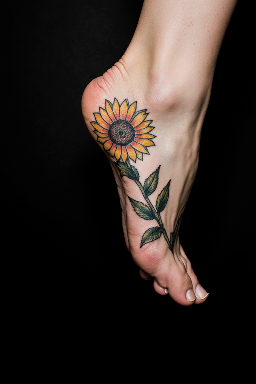 hyper realistic close up of a womans foot against a solid matte black background only the tattooed ge75gvqu6pqmjhwwc654 0