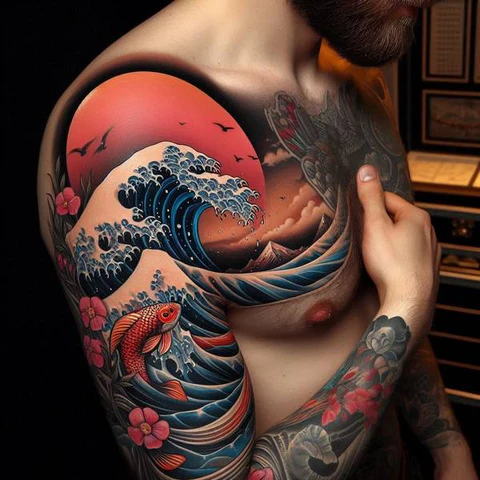 22 Powerful Water Tattoo Ideas 33 rimson Horizon