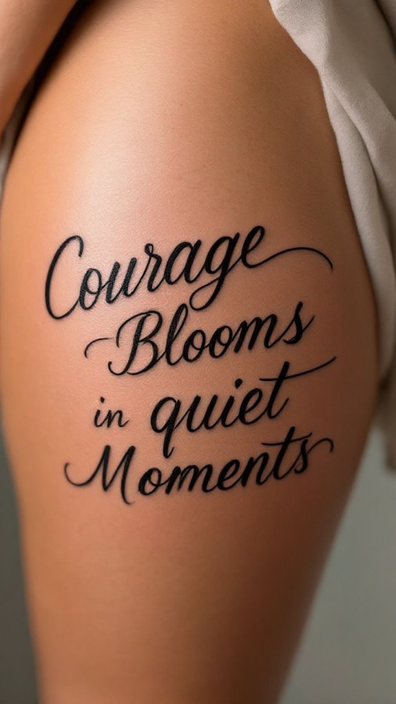 7 Front Thigh Quotes Tattoo Ideas for Women