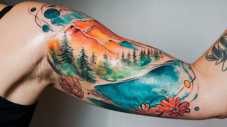 Colorful Watercolor Tattoos